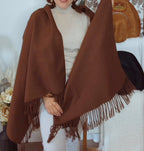 Mexican Artisan Shawl-Chocolate Brown-Soft & Cozzy/ Rebozo Mexicano Artesanal