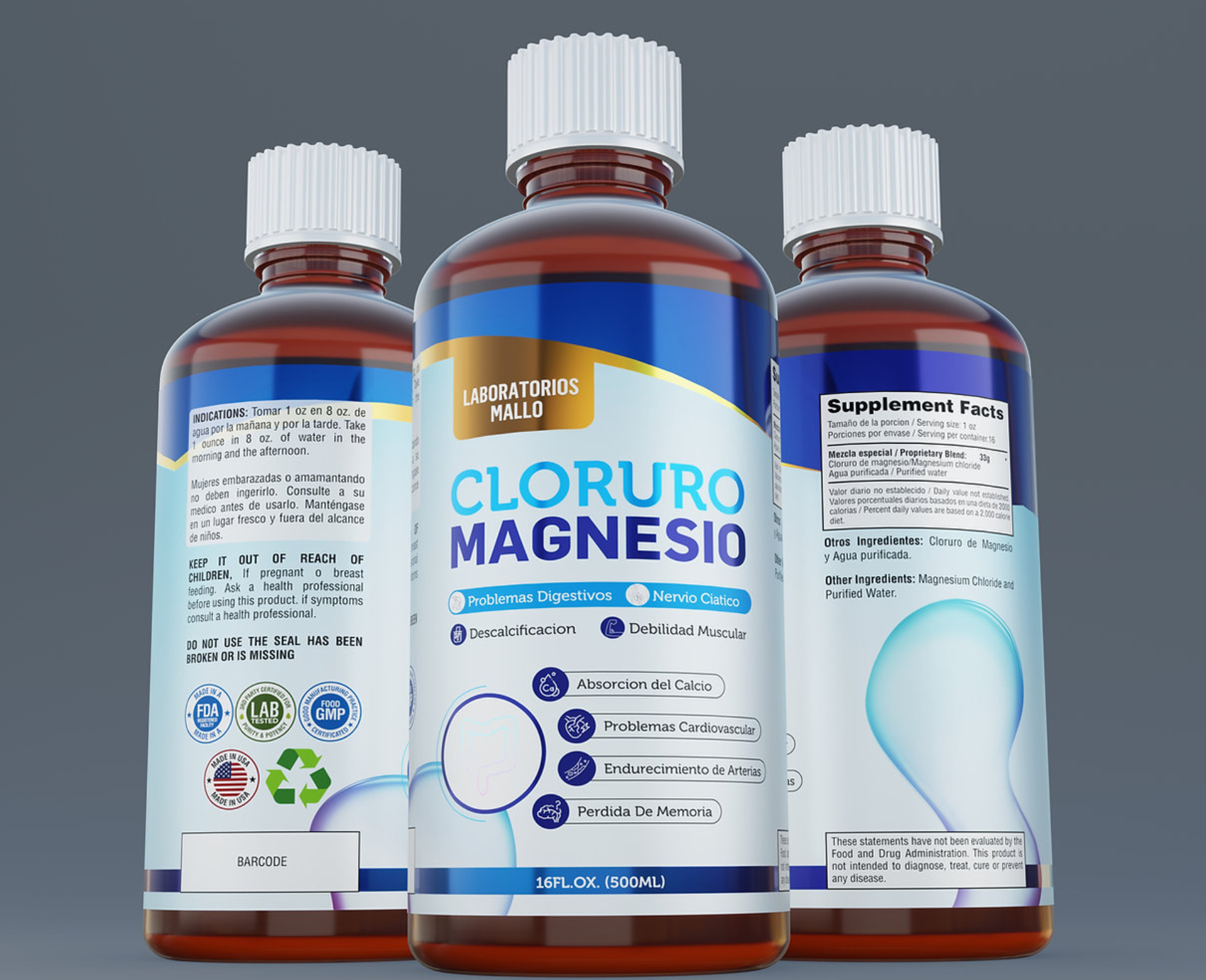 Cloruro Magnesio Liquido 16oz.