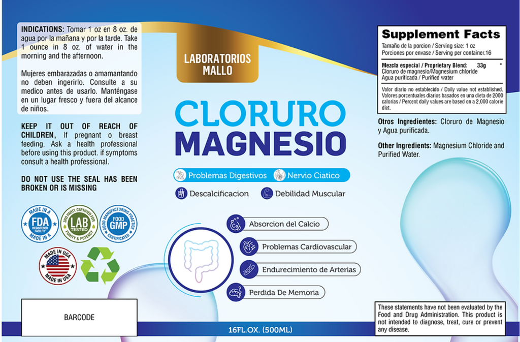 Cloruro Magnesio Liquido 16oz.