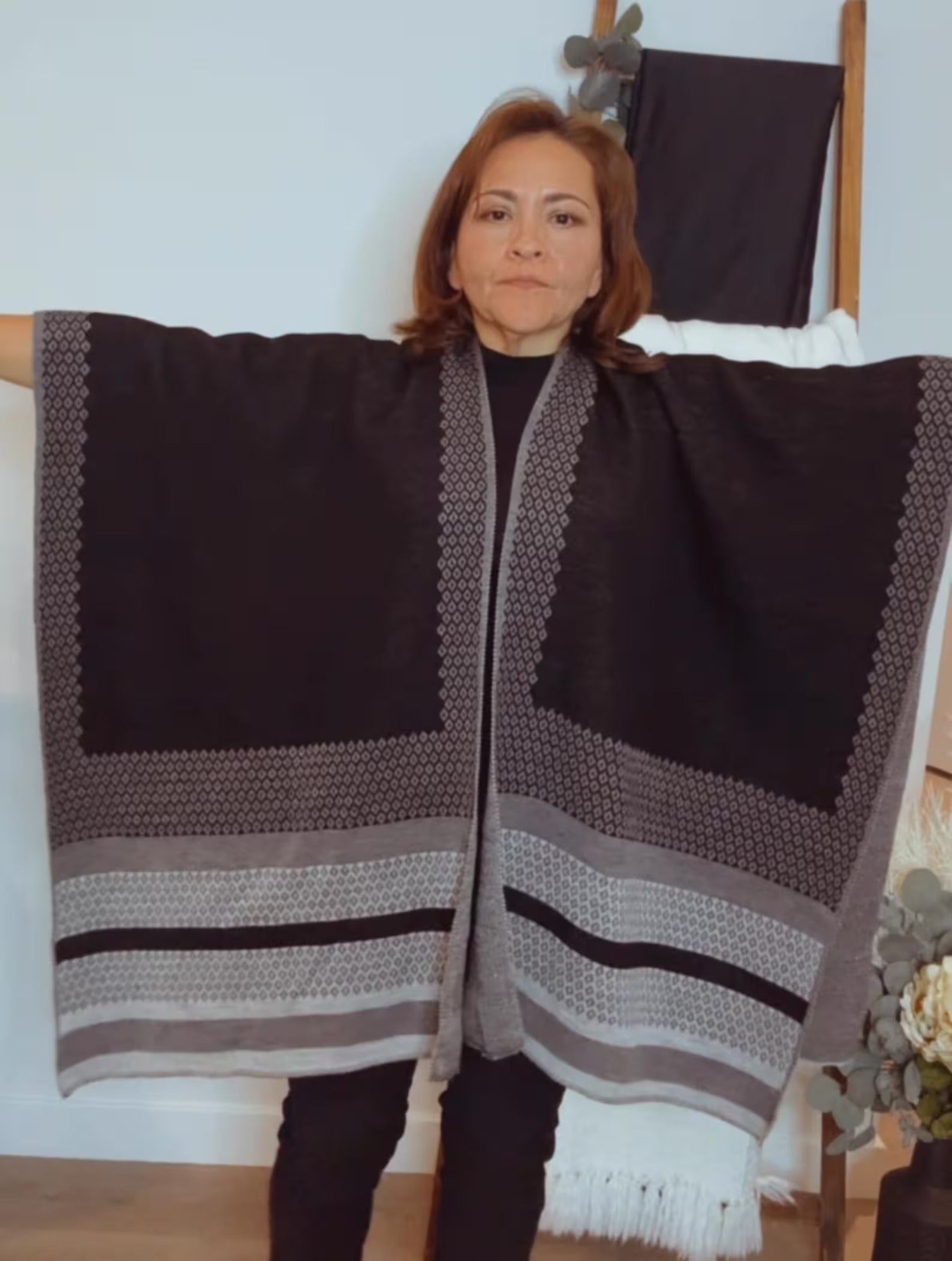 Shawl. Warm light Wrap Reboso. Handmade.Handwoven fabric. Inspired by tradition.