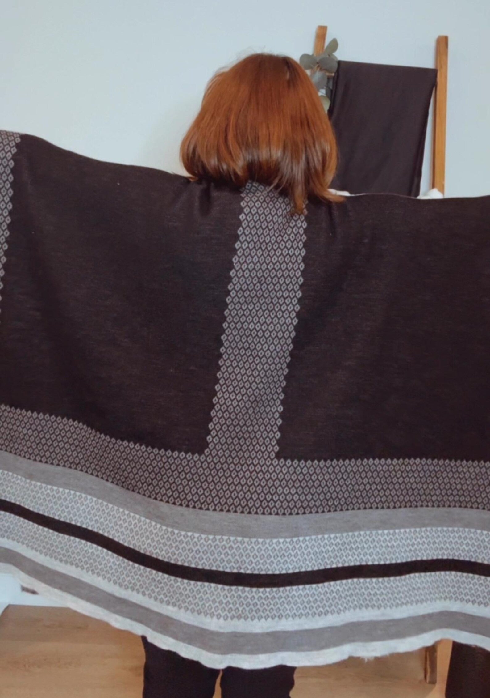 Shawl. Warm light Wrap Reboso. Handmade.Handwoven fabric. Inspired by tradition.