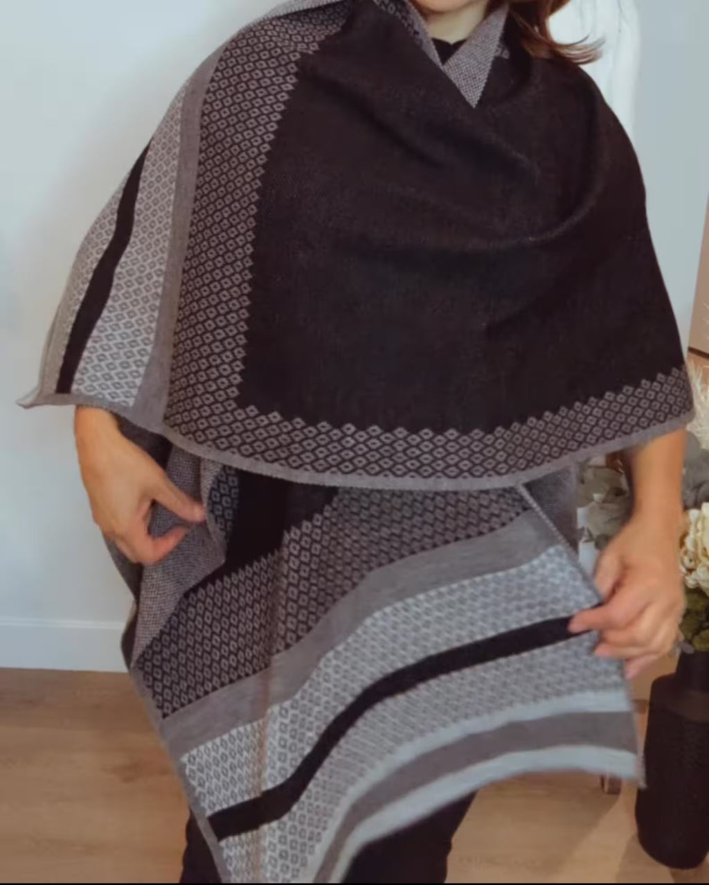 Shawl. Warm light Wrap Reboso. Handmade.Handwoven fabric. Inspired by tradition.