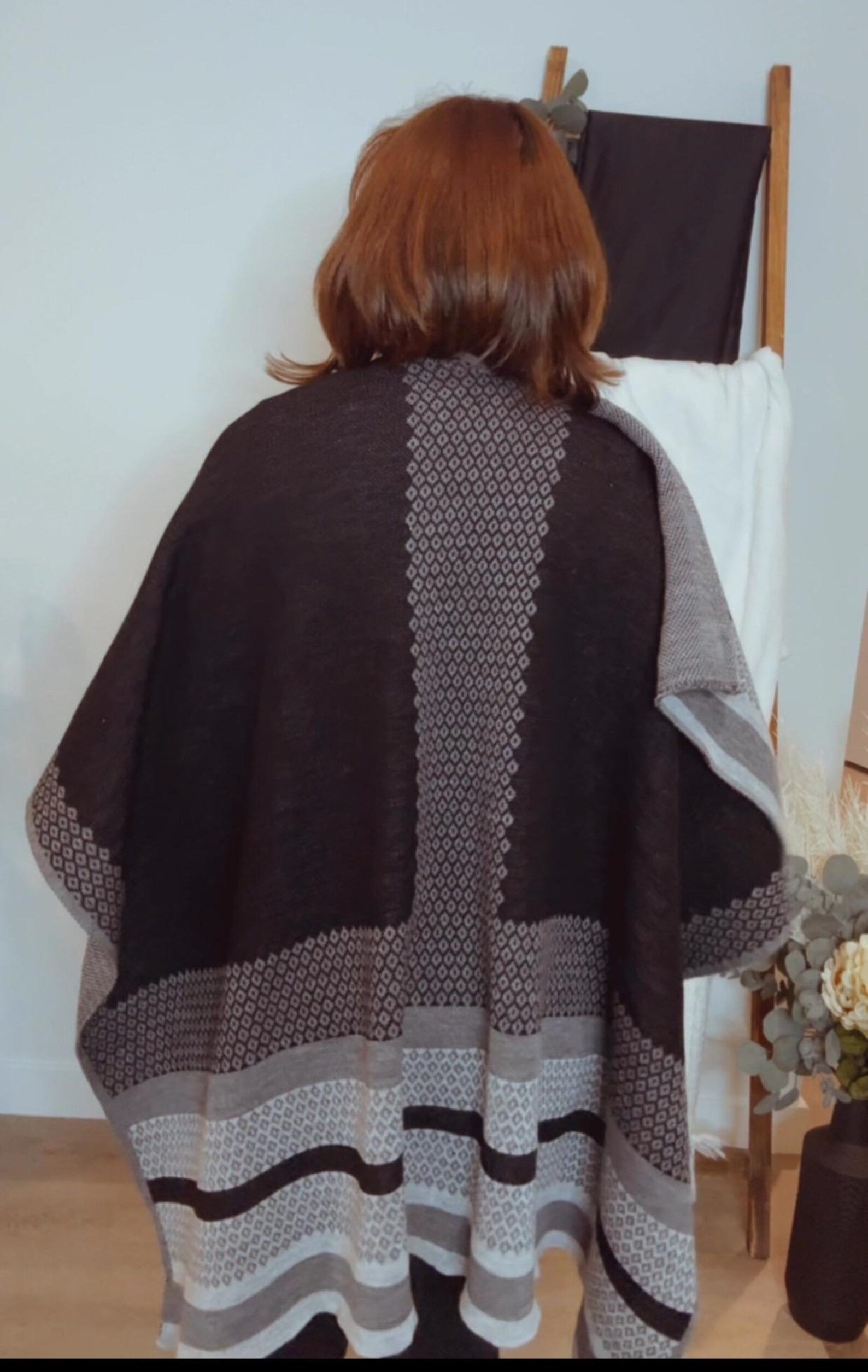 Shawl. Warm light Wrap Reboso. Handmade.Handwoven fabric. Inspired by tradition.